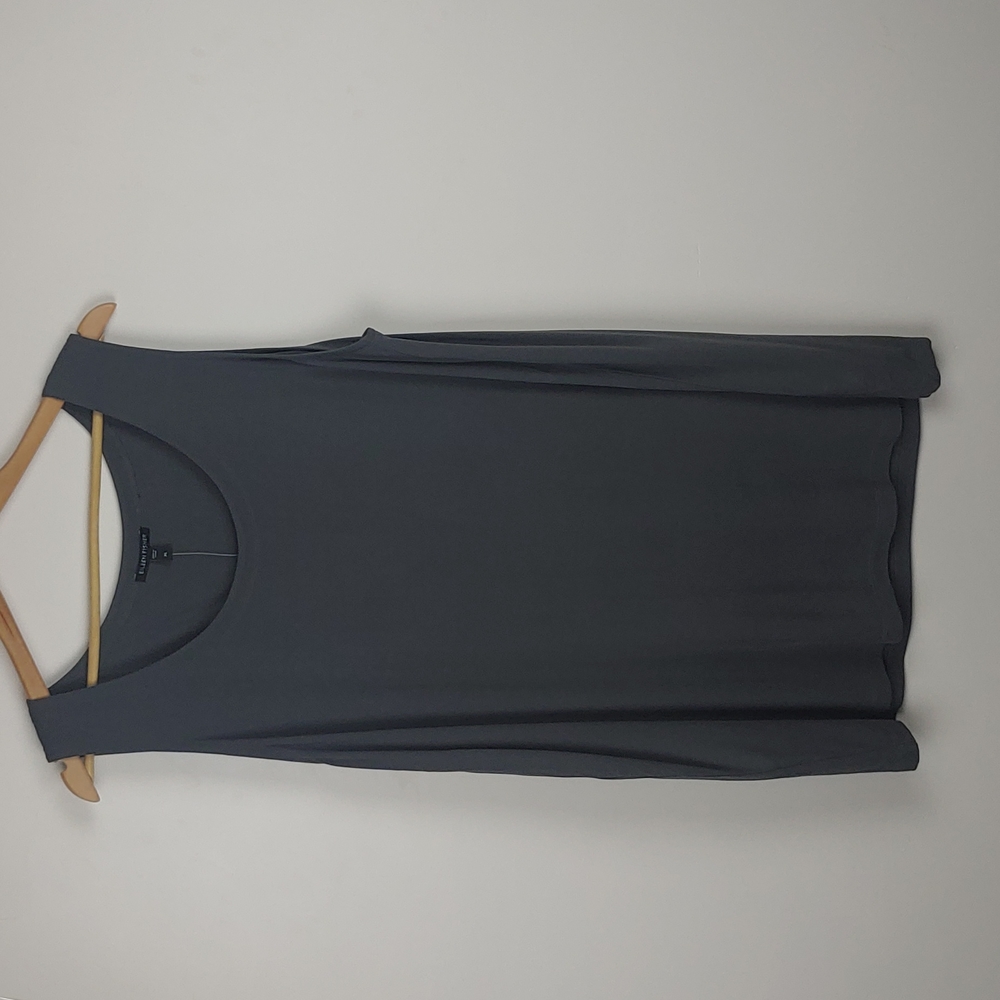 Silk Georgette Crepe Bateau Neck Long Sleeveless Shell XL 100% Silk